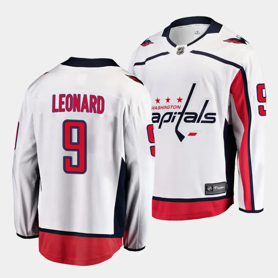 Ryan Leonard #9 Washington Capitals 2023 Draft Away Breakaway Men Hockey Jersey - White - JS949 