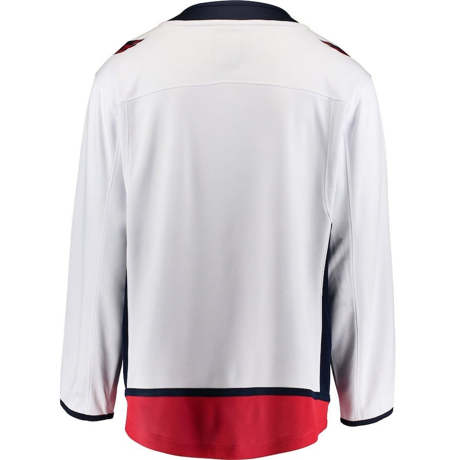 Alternative view of Ryan Leonard #9 Washington Capitals 2023 Draft Away Breakaway Men Hockey Jersey - White - JS949 