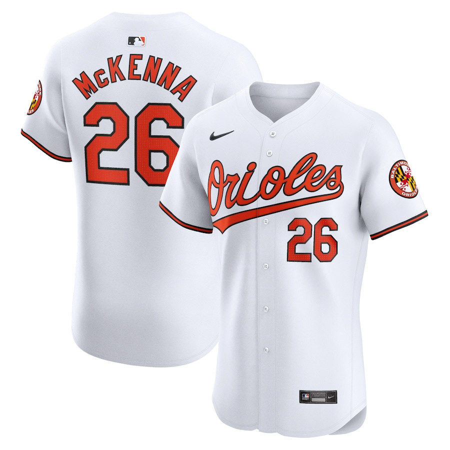 Ryan McKenna 26 Baltimore Orioles Home Elite Player Men Baseball Jersey - White