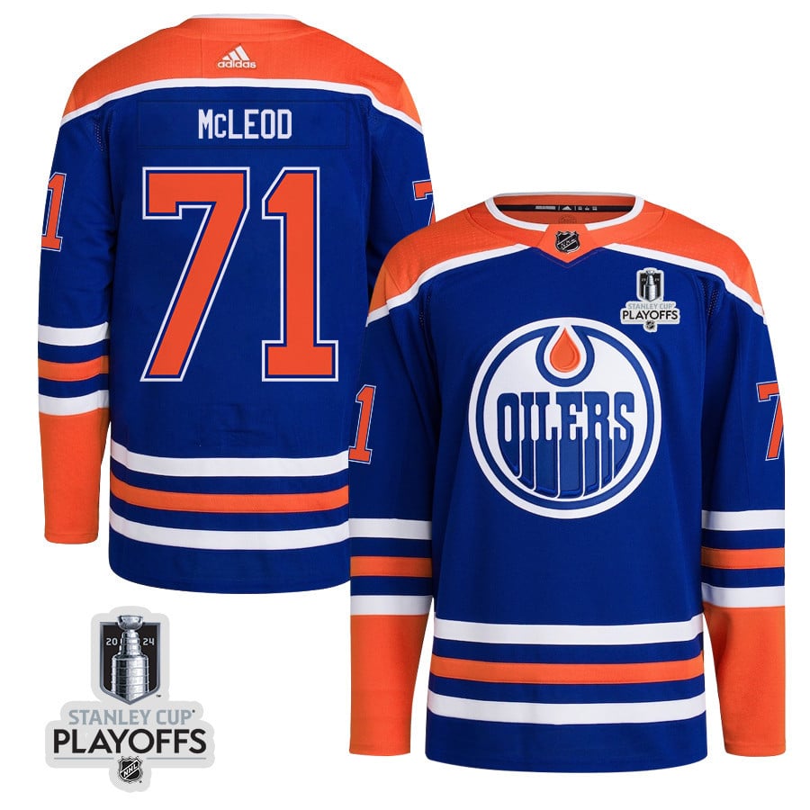 Ryan McLeod 71 Edmonton Oilers 2024 NHL Playoffs Patch Home Hockey Jersey - Men - JS145 
