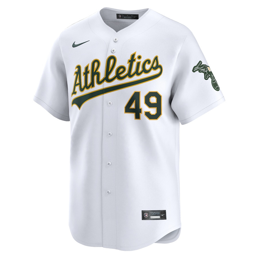 Alternative view of Ryan Noda 49 Oakland Athletics Home Limited Player Men Baseball Jersey - White 