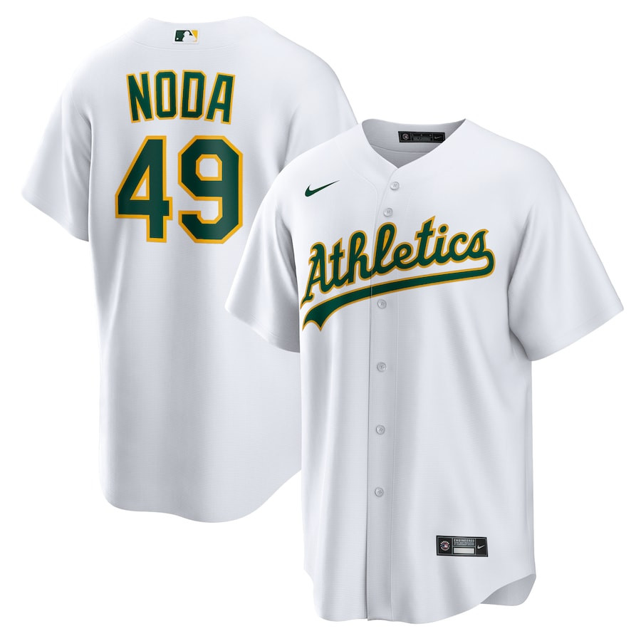 Ryan Noda 49 Oakland Athletics Home Men Baseball Jersey - White 