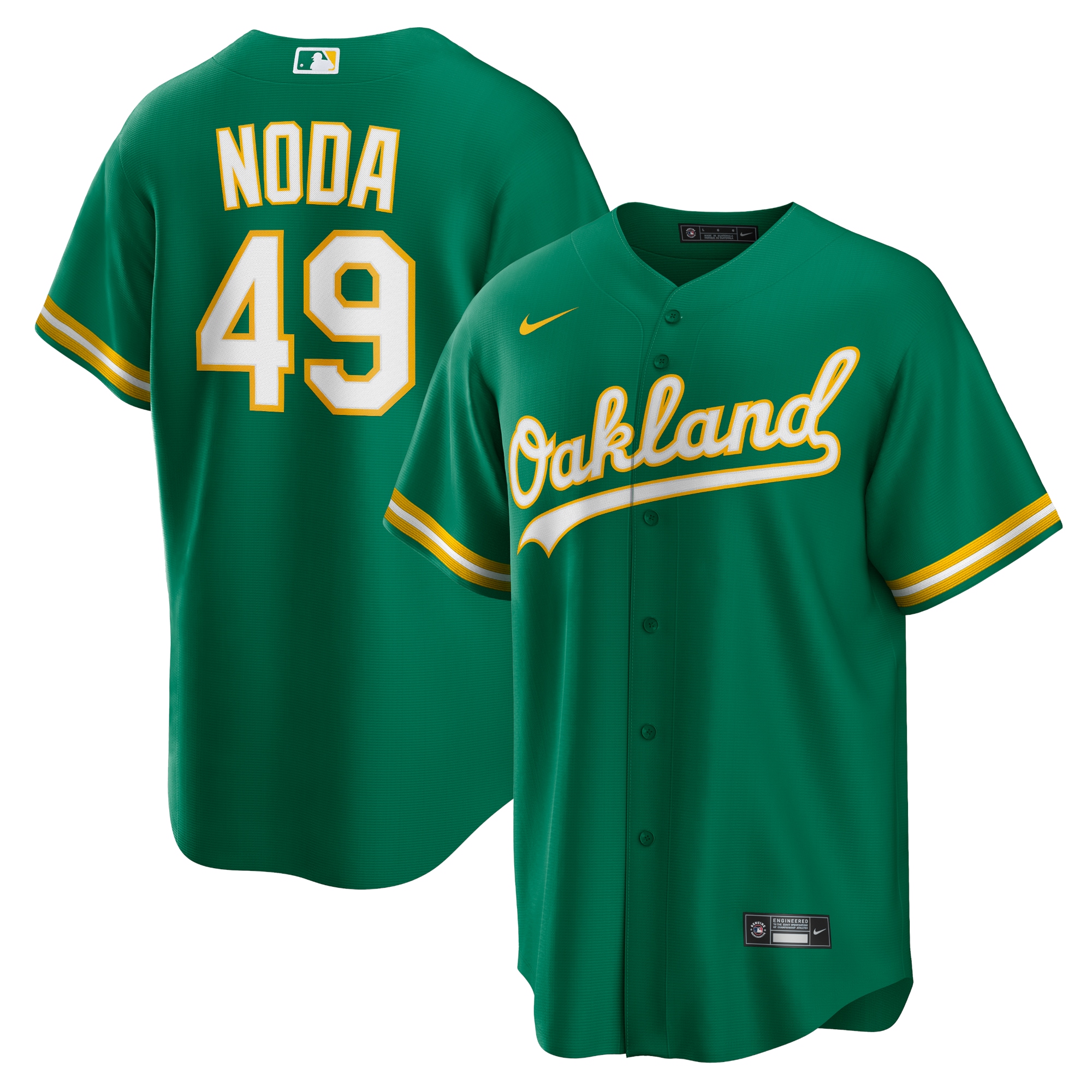 Ryan Noda Oakland Athletics Alternate Replica Baseball Jersey - Kelly Green