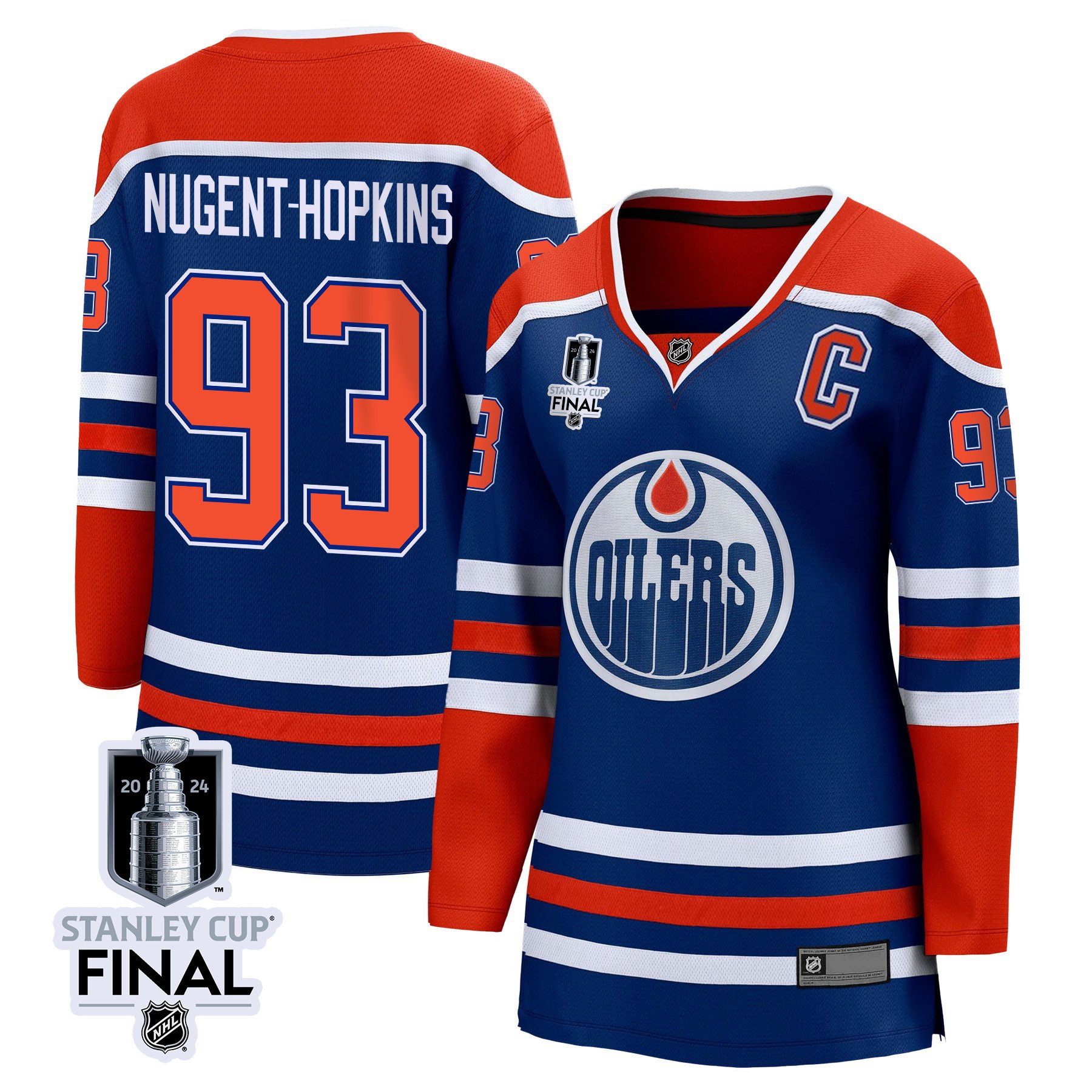 Ryan Nugent-Hopkins 93 Edmonton Oilers 2024 STANLEY CUP Final Women's Home Hockey Jersey - Royal - JS315 