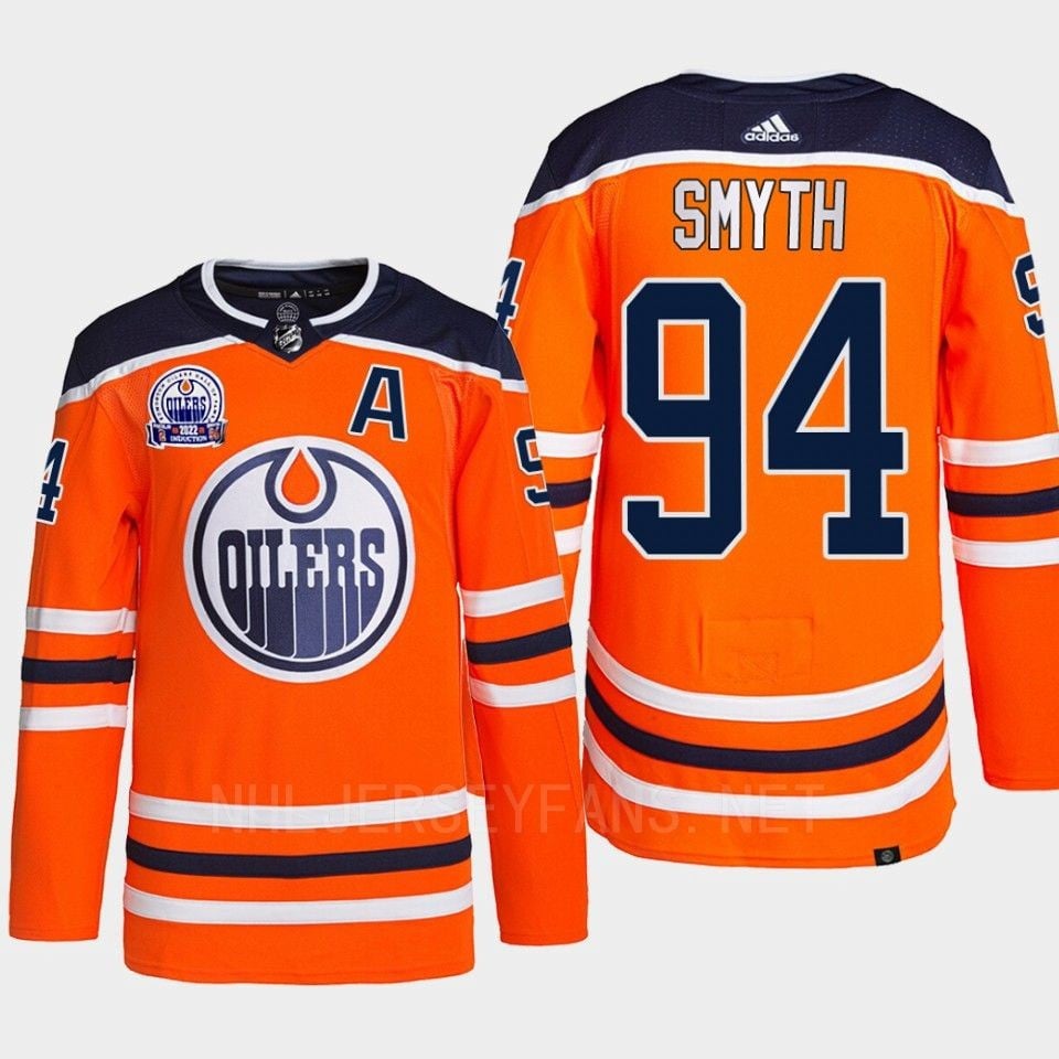 Ryan Smyth 94 Hall Of Fame Patch 2022 Edmonton Oilers Orange Hockey Jersey - JS666 