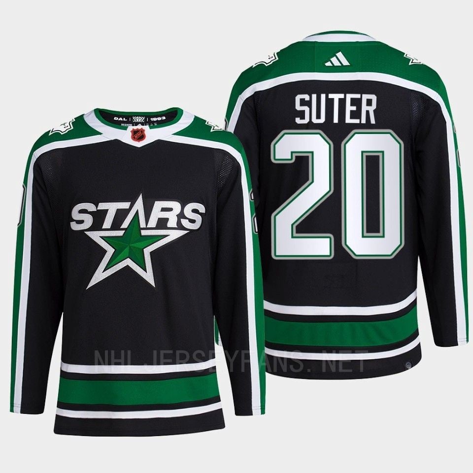 Ryan Suter 20 Reverse Retro 2.0 2022 Dallas Stars Black Hockey Jersey Pro Primegreen - JS820 