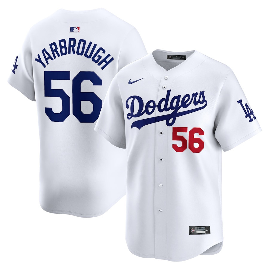 Ryan Yarbrough 56 Los Angeles Dodgers Home Limited Player Men Baseball Jersey - White 