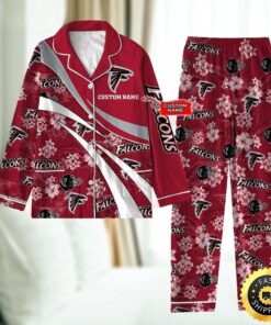 Atlanta Pajama Set – Football Lounge Wear, Red Team Print Sleep, hallowen