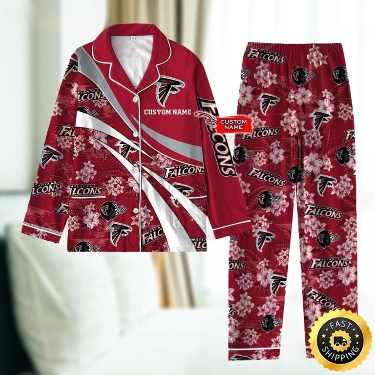 Atlanta Pajama Set – Football Lounge Wear, Red Team Print Sleep, hallowen