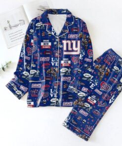 Giants Pajama Set &ndash; Football Lounge Wear, Red Team Print Sleep, hallowen