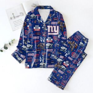 Giants Pajama Set – Football Lounge Wear, Red Team Print Sleep, hallowen