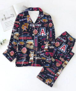 Arizona Pajama Set &ndash; Football Lounge Wear, Red Team Print Sleep, hallowen
