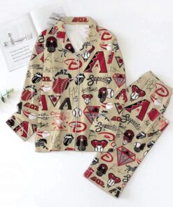 Arizona Pajama Set &ndash; Football Lounge Wear, Red Team Print Sleep, hallowen