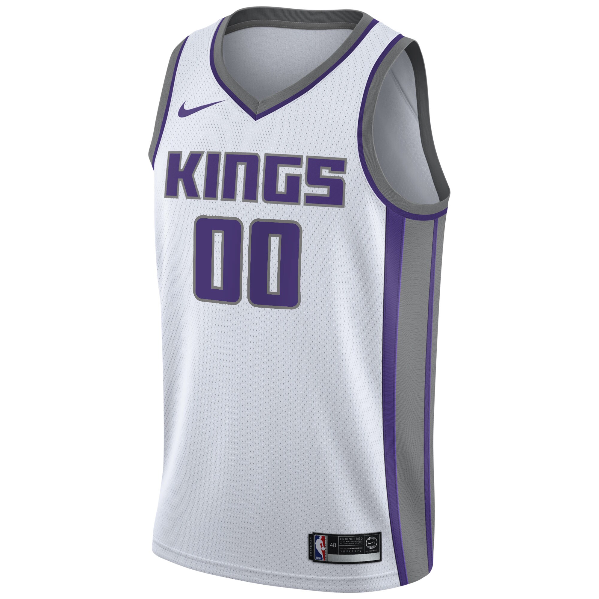 Alternative view of Sacramento Kings 2020/21 Swingman Custom Basketball Jersey - Association Edition - White