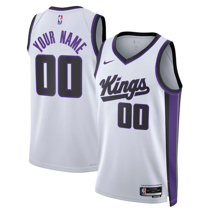 Sacramento Kings 2023/24 Association Swingman Custom Men Basketball Jersey - White - JS704 