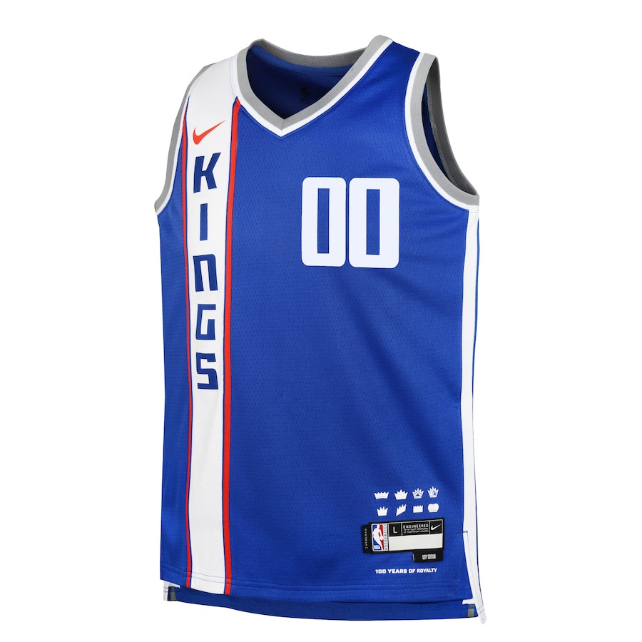 Alternative view of Sacramento Kings 2023/24 City Edition Swingman Custom YOUTH Basketball Jersey - Blue - JS811 