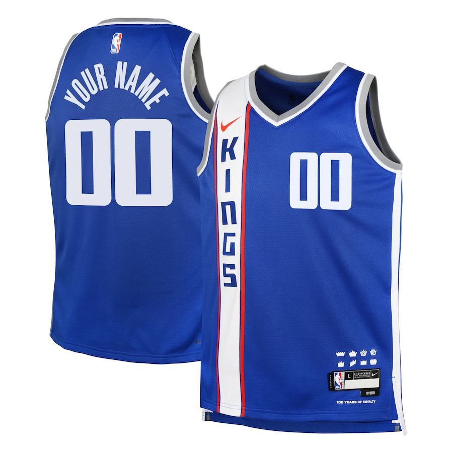 Sacramento Kings 2023/24 City Edition Swingman Custom YOUTH Basketball Jersey - Blue - JS811 