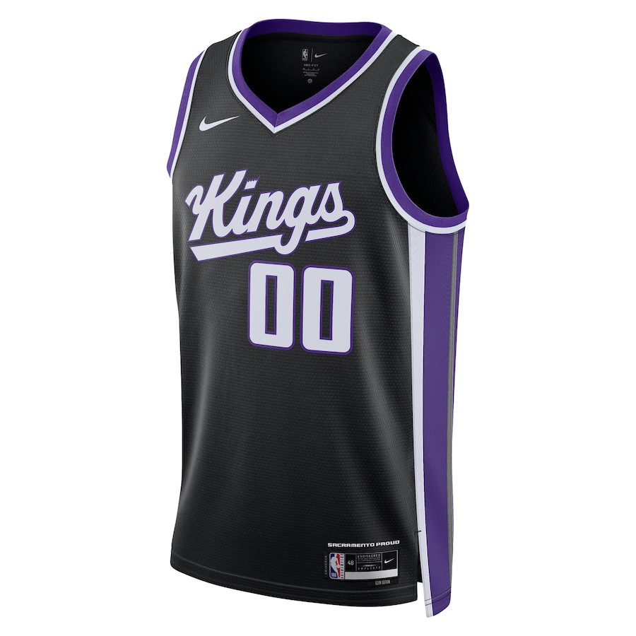 Alternative view of Sacramento Kings 2023/24 Icon Swingman Custom Men Basketball Jersey - Black - JS482 