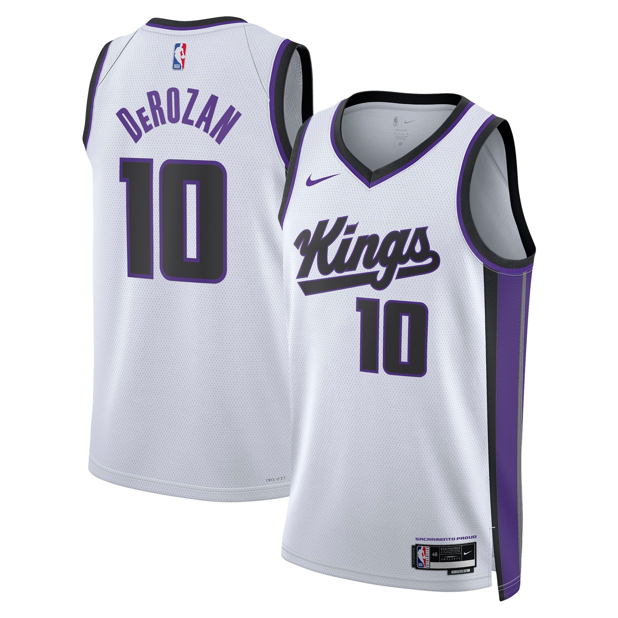 Sacramento Kings Association Edition Swingman Basketball Jersey - White - DeMar DeRozan - Unisex - JS362 
