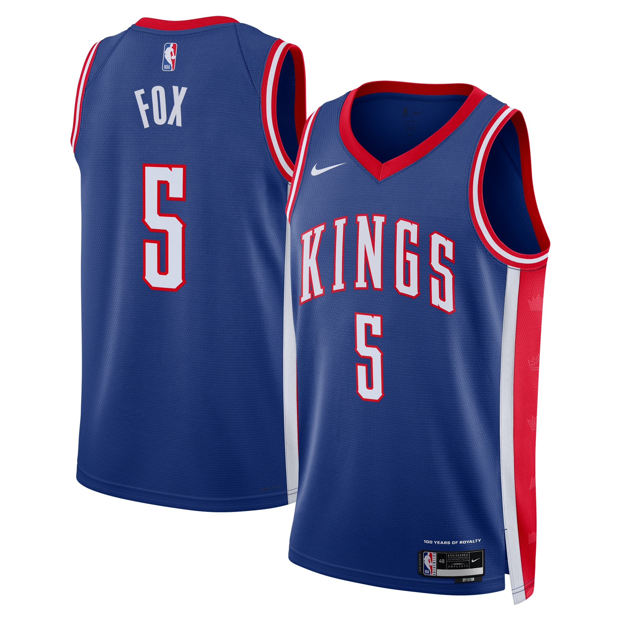 Sacramento Kings City Edition Swingman Basketball Jersey 2024 - Blue - De'Aaron Fox - Unisex - JS774 