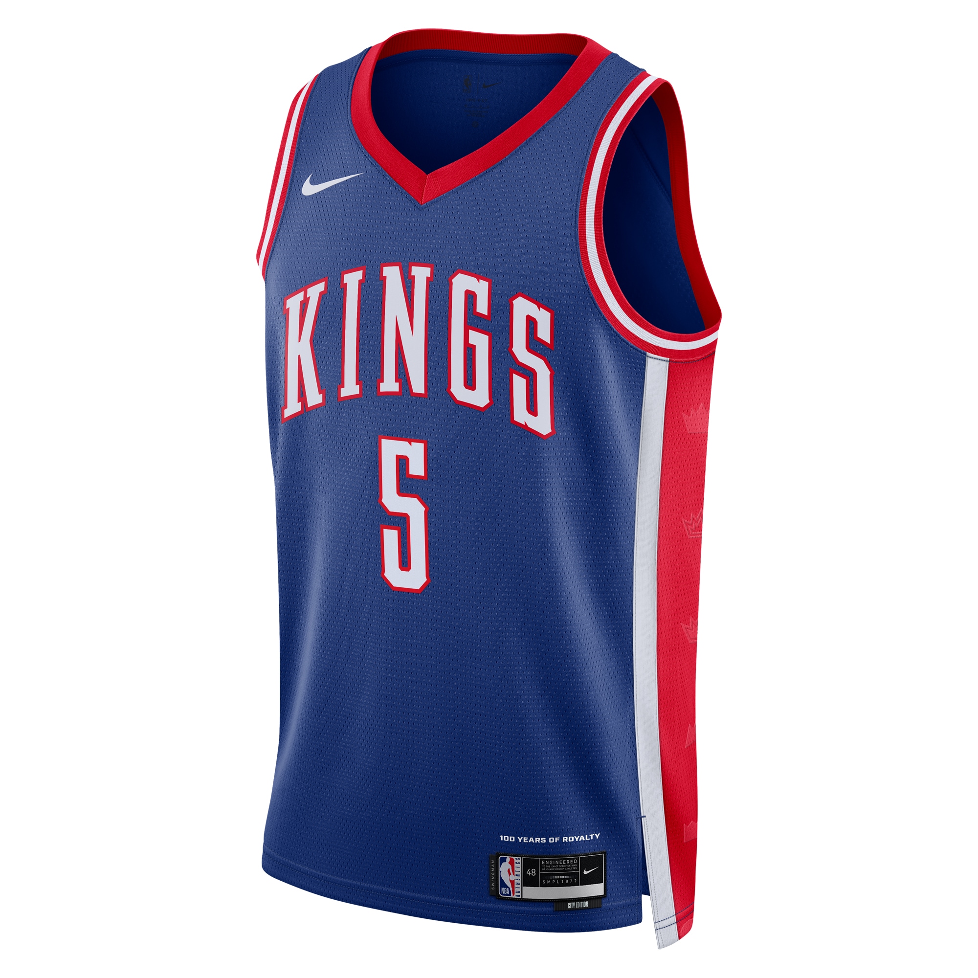 Alternative view of Sacramento Kings City Edition Swingman Basketball Jersey 2024 - Blue - De'Aaron Fox - Unisex - JS774 