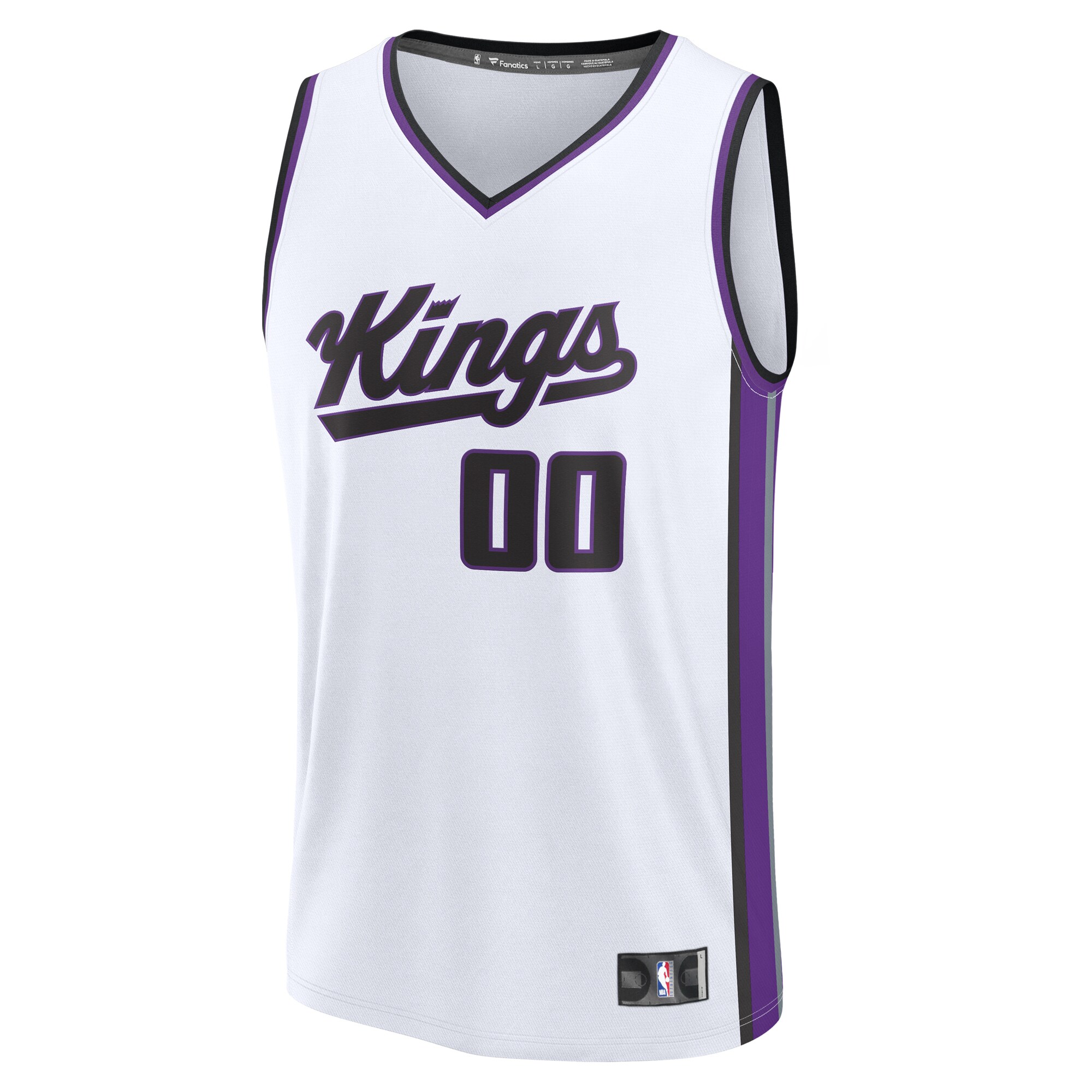 Alternative view of Sacramento Kings Fanatics Youth Custom Fast Break Basketball Jersey - White - Association Edition