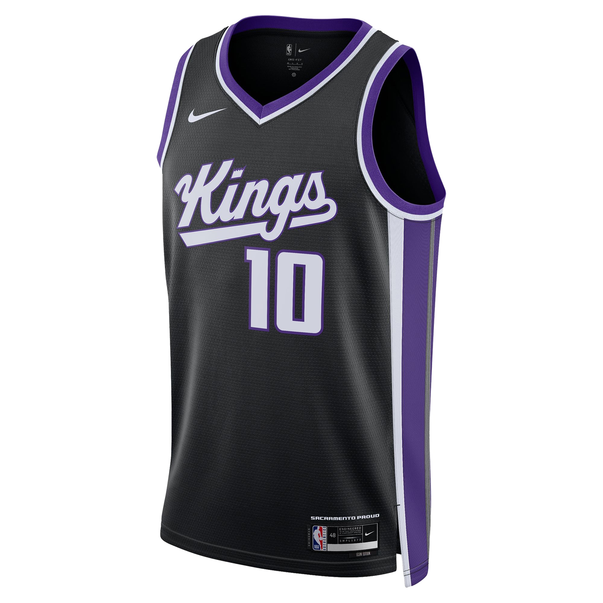 Alternative view of Sacramento Kings Icon Edition Swingman Basketball Jersey - Black - DeMar DeRozan - Unisex - JS462 