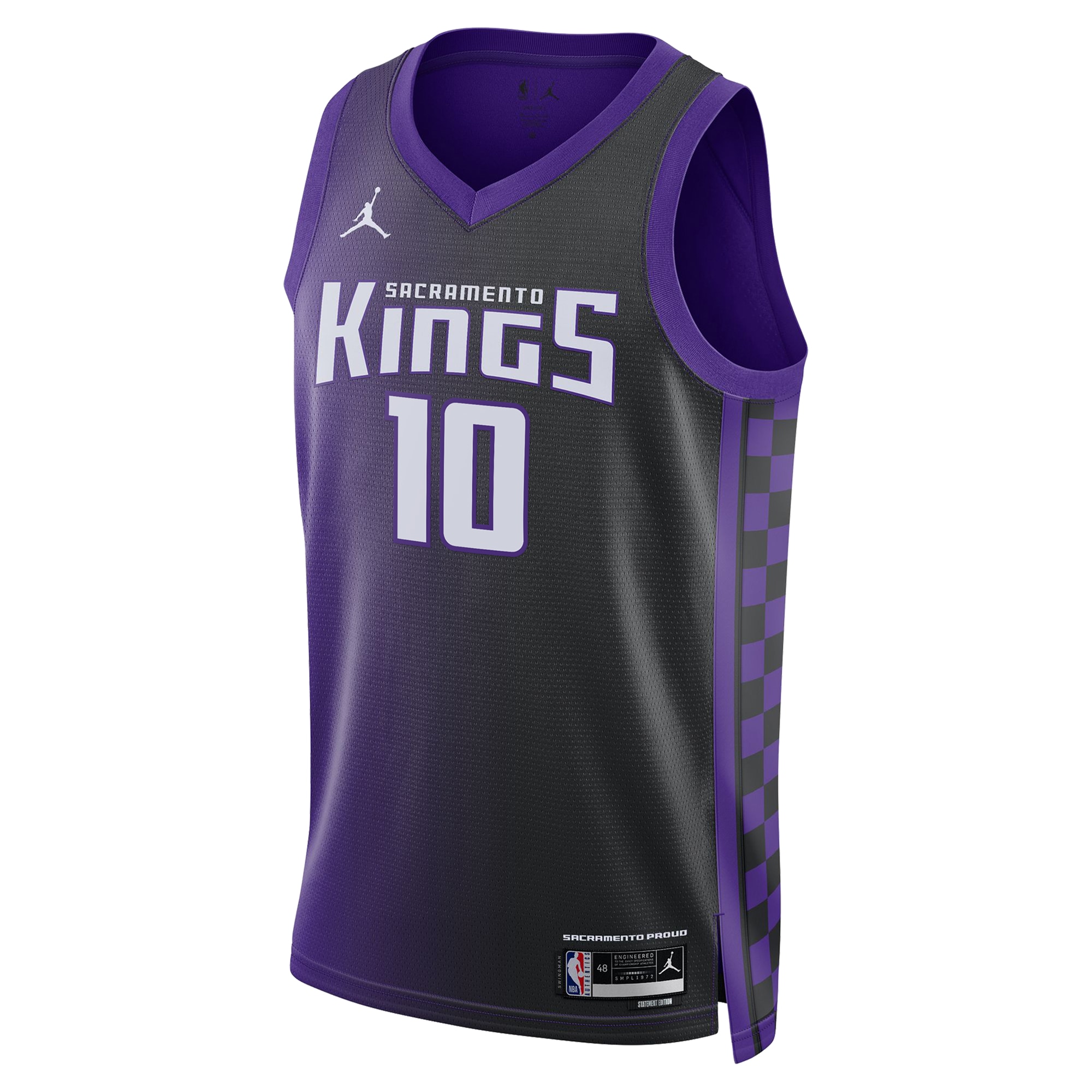 Alternative view of Sacramento Kings Jordan Brand Statement Edition Swingman Basketball Jersey - Purple - DeMar DeRozan - Unisex - JS309 