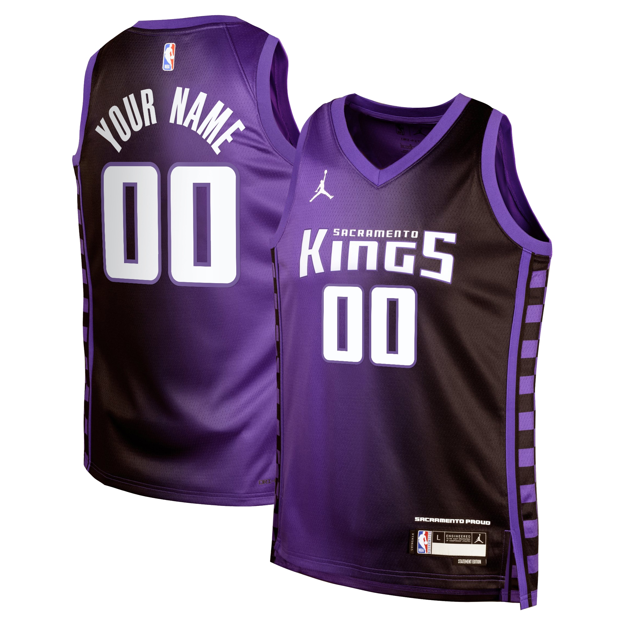 Sacramento Kings Jordan Statement Edition Swingman Basketball Jersey - Custom - Youth - JS635 