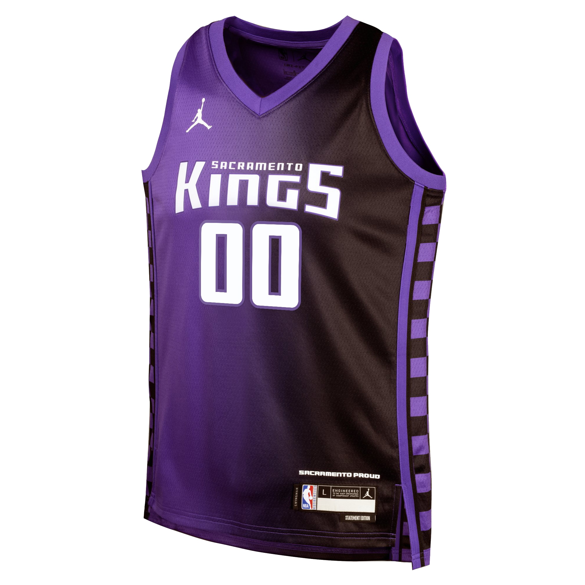Alternative view of Sacramento Kings Jordan Statement Edition Swingman Basketball Jersey - Custom - Youth - JS635 