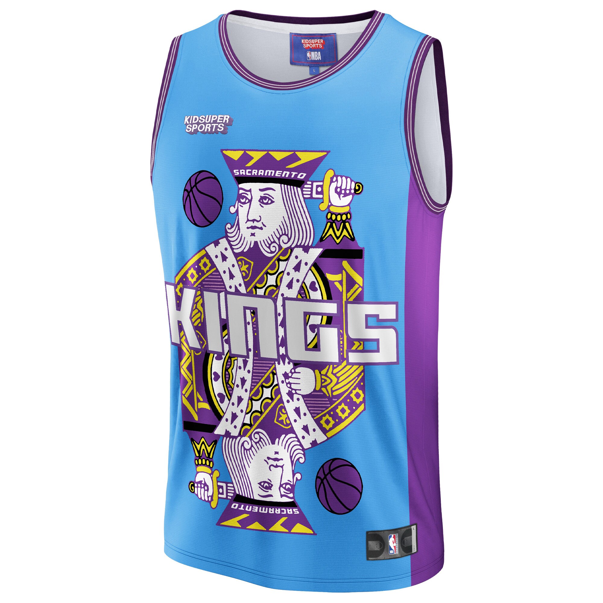 Alternative view of Sacramento Kings Nba & Kidsuper Studios By Fanatics Unisex Hometown Basketball Jersey - Blue
