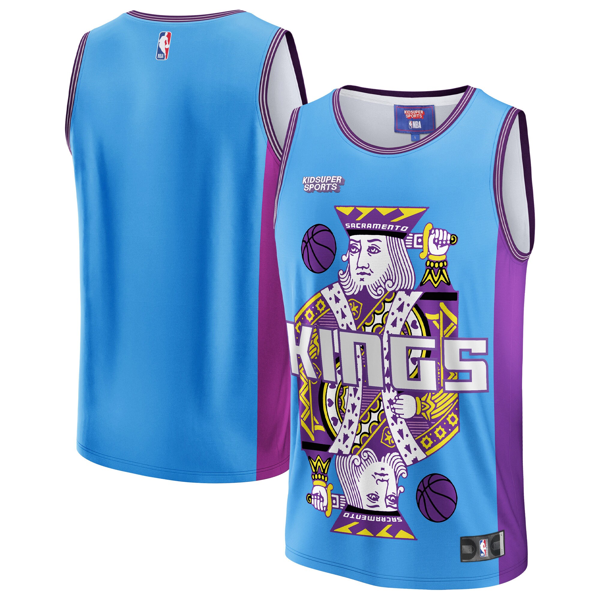 Sacramento Kings Nba & Kidsuper Studios By Fanatics Unisex Hometown Basketball Jersey - Blue