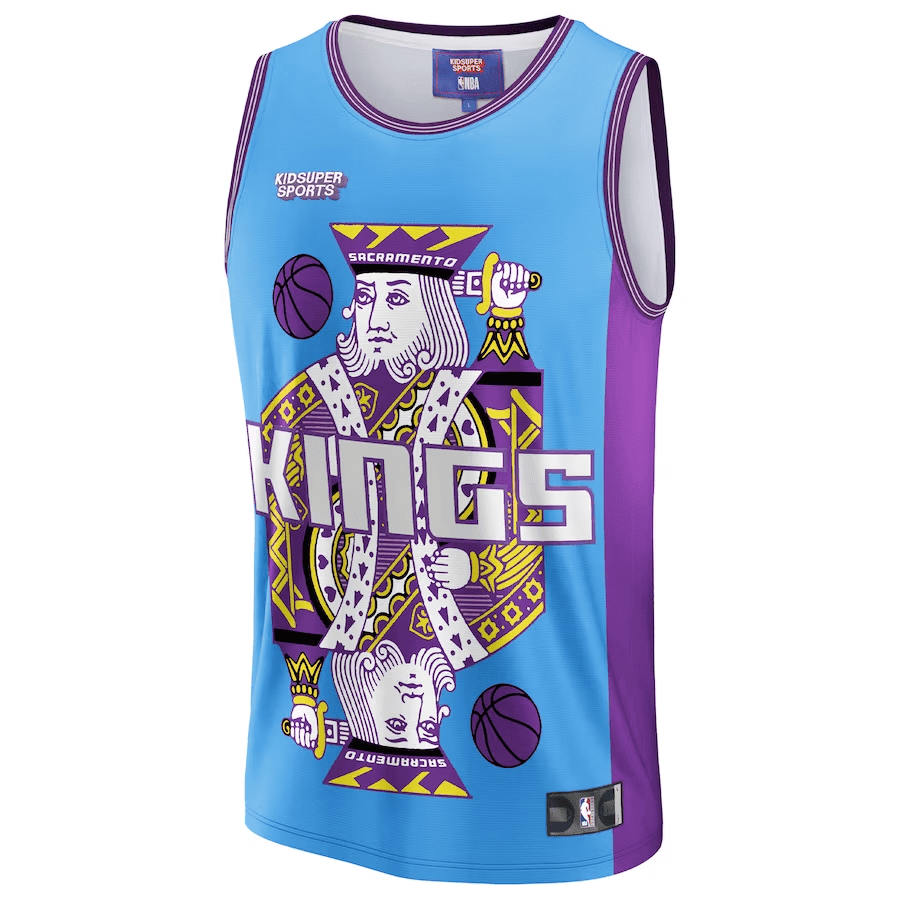 Alternative view of Sacramento Kings NBA & KidSuper Studios Unisex Hometown Basketball Jersey - Blue - JS134 