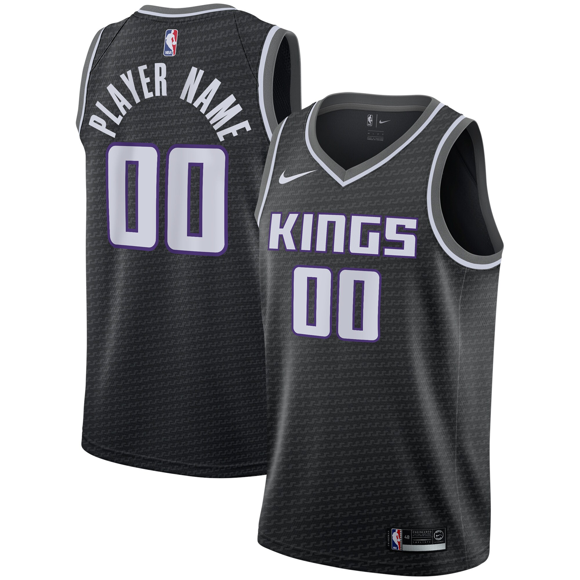 Sacramento Kings Swingman Custom Basketball Jersey Black - Statement Edition