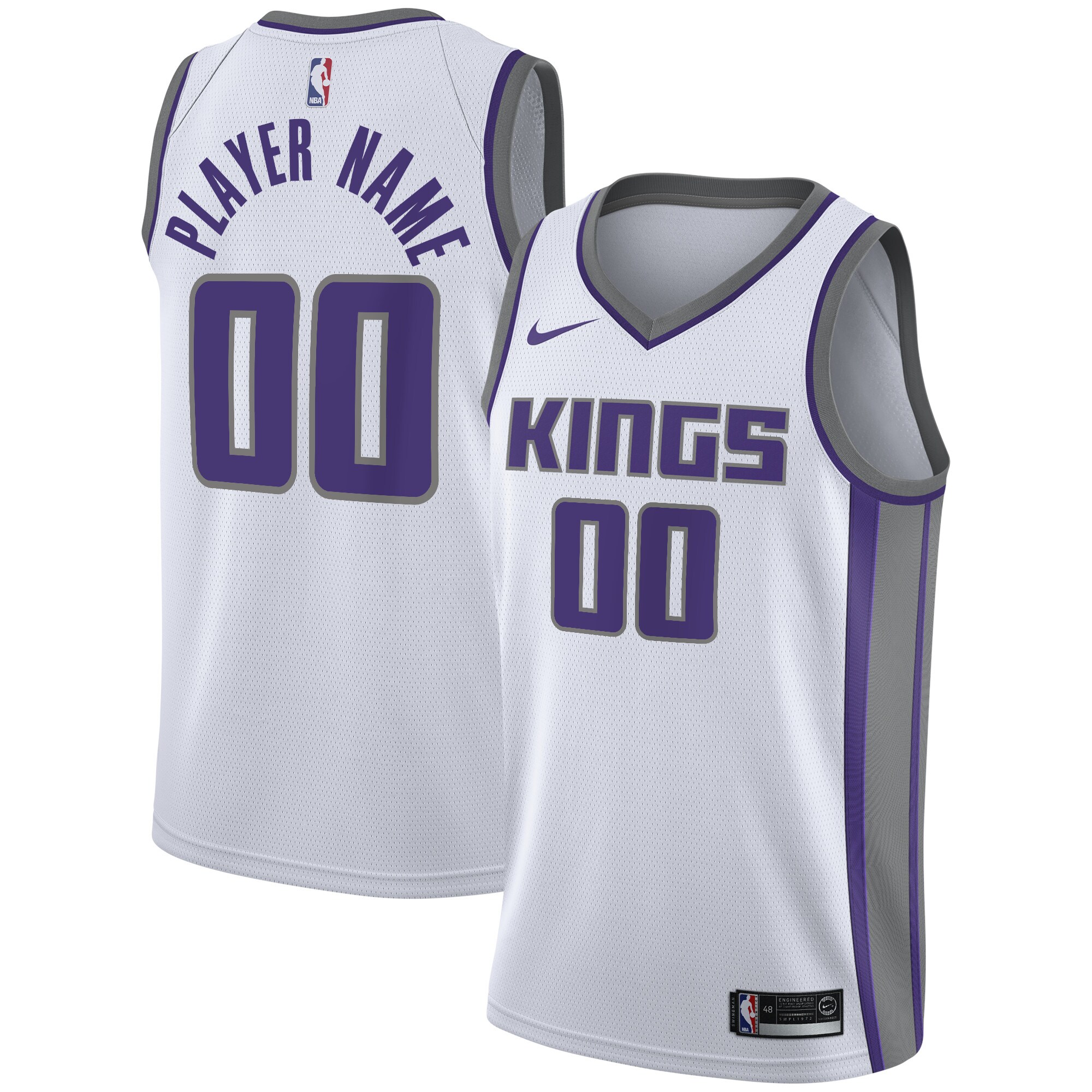 Sacramento Kings Swingman Custom Basketball Jersey White - Association Edition