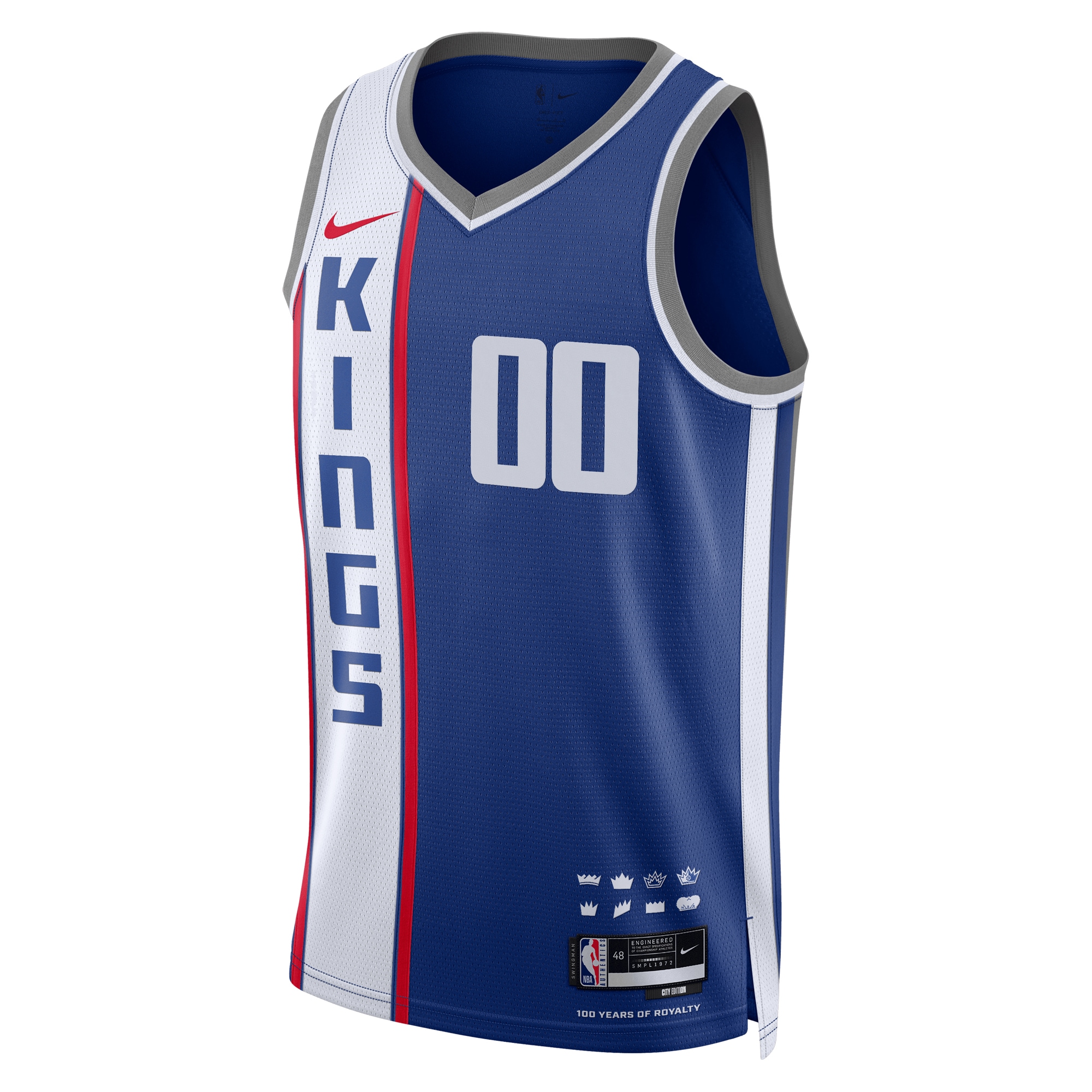 Alternative view of Sacramento Kings Unisex 2023/24 Custom Swingman Basketball Jersey - Blue - City Edition