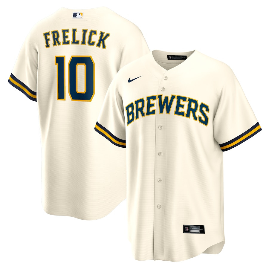 Sal Frelick 10 Milwaukee Brewers Home Men Baseball Jersey - Cream 