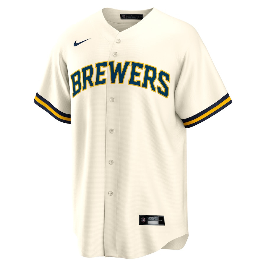 Alternative view of Sal Frelick 10 Milwaukee Brewers Home Men Baseball Jersey - Cream 