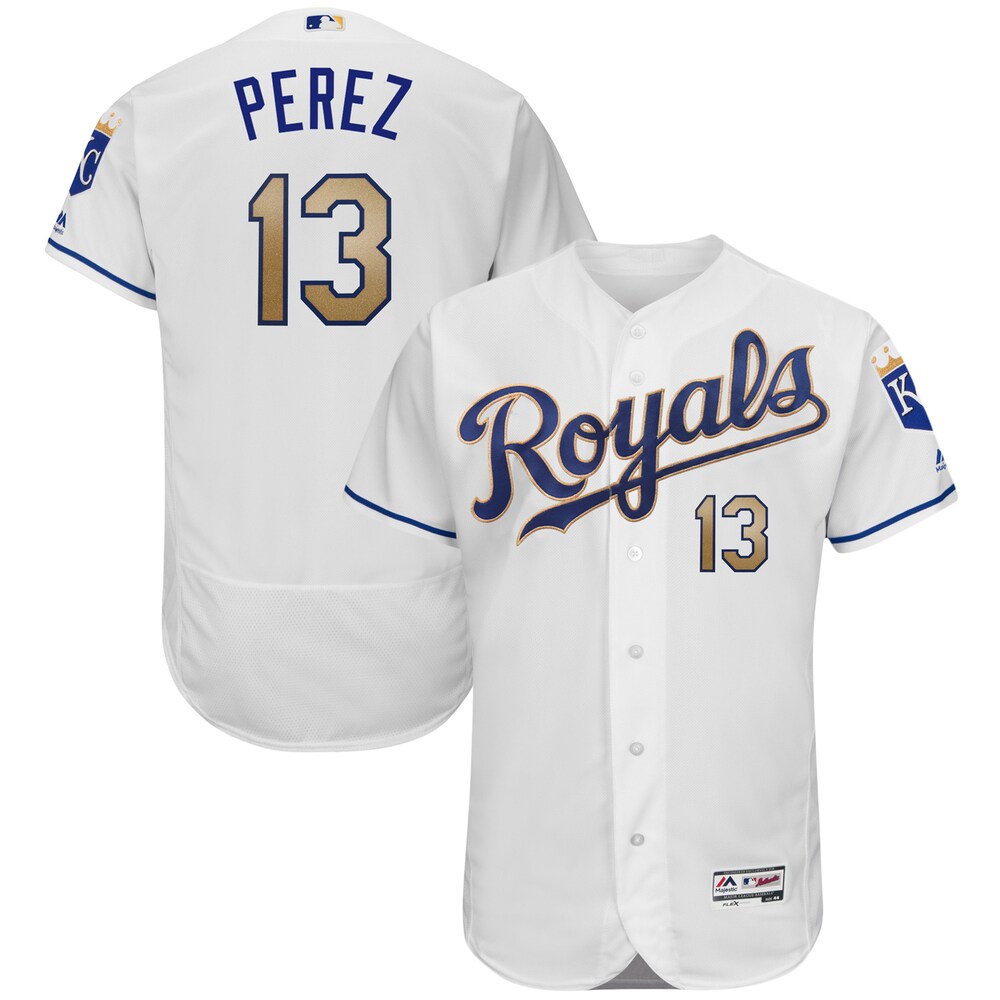 Salvador Perez Kansas City Royals Majestic 2017 Home Flex Base Baseball Jersey - White