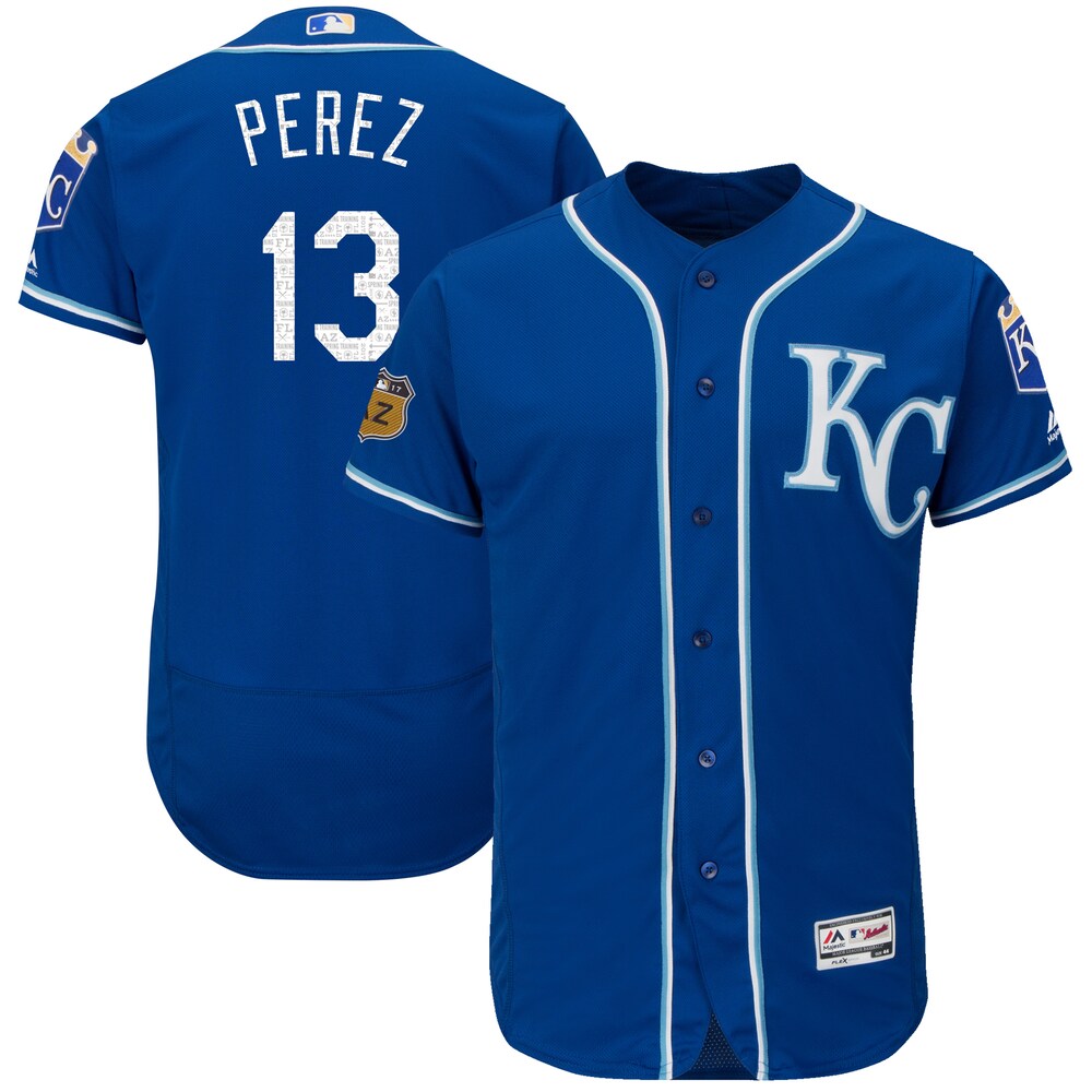 Salvador Perez Kansas City Royals Majestic 2017 Spring Training Flex Base Player Baseball Jersey - Royal