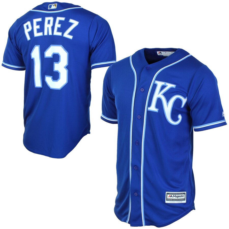 Salvador Perez Kansas City Royals Majestic Cool Base Player Baseball Jersey - Royal