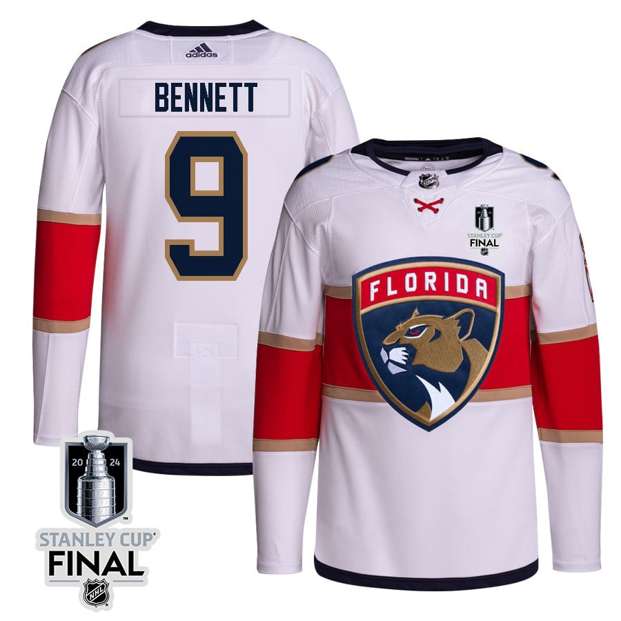 Sam Bennett 9 Florida Panthers 2024 STANLEY CUP Final Away Breakaway Hockey Jersey - Men, White - JS712 