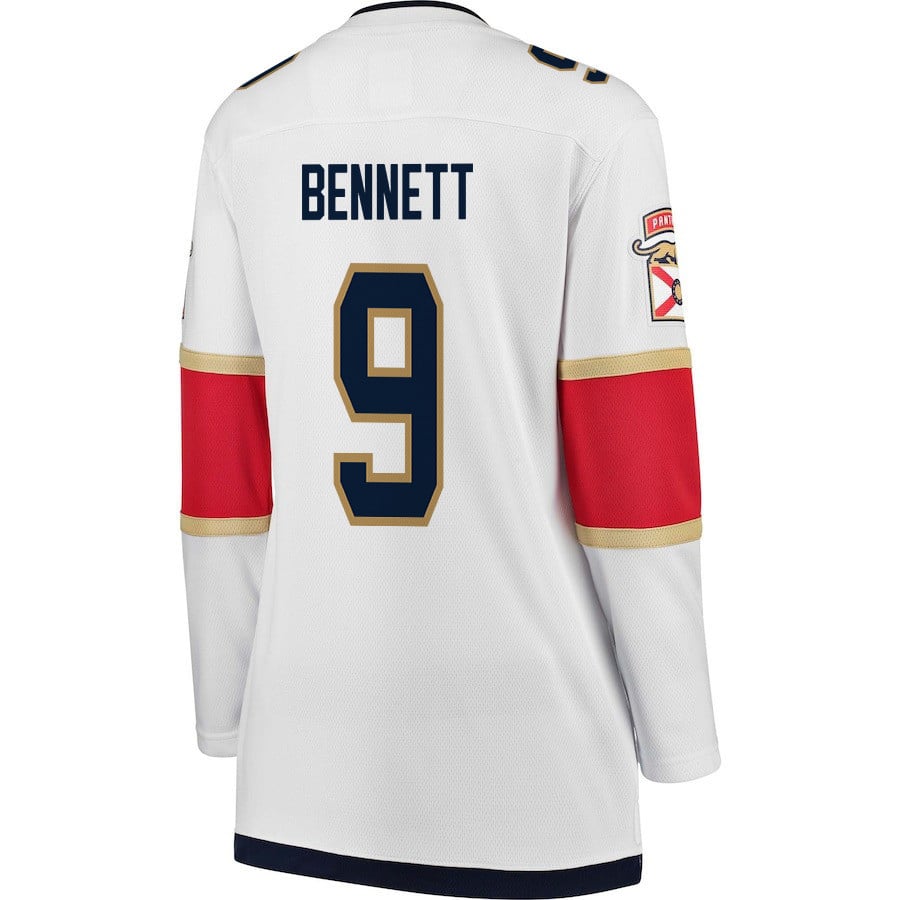 Alternative view of Sam Bennett 9 Florida Panthers 2024 STANLEY CUP Final Women's Away Breakaway Hockey Jersey - White - JS388 