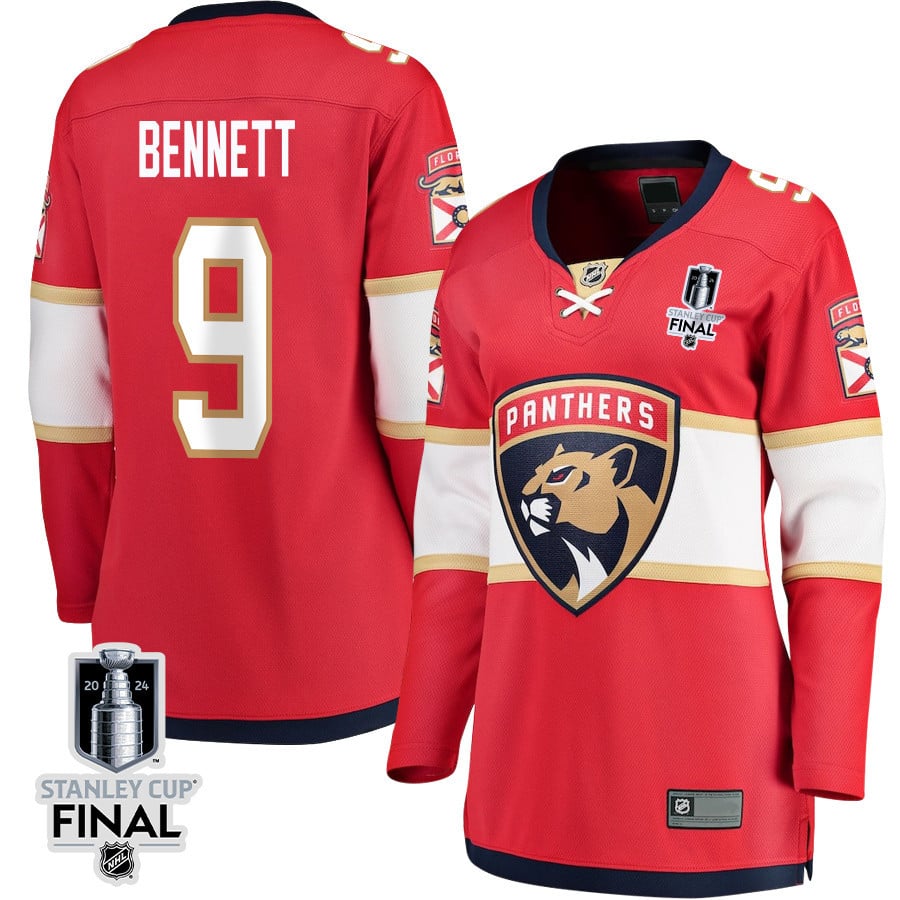 Sam Bennett 9 Florida Panthers 2024 STANLEY CUP Final Women's Home Breakaway Hockey Jersey - Red - JS874 