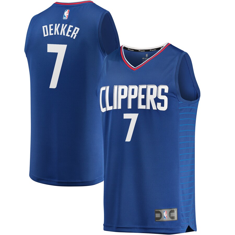 Sam Dekker La Clippers Fanatics Branded Fast Break Replica Basketball Jersey Blue - Icon Edition