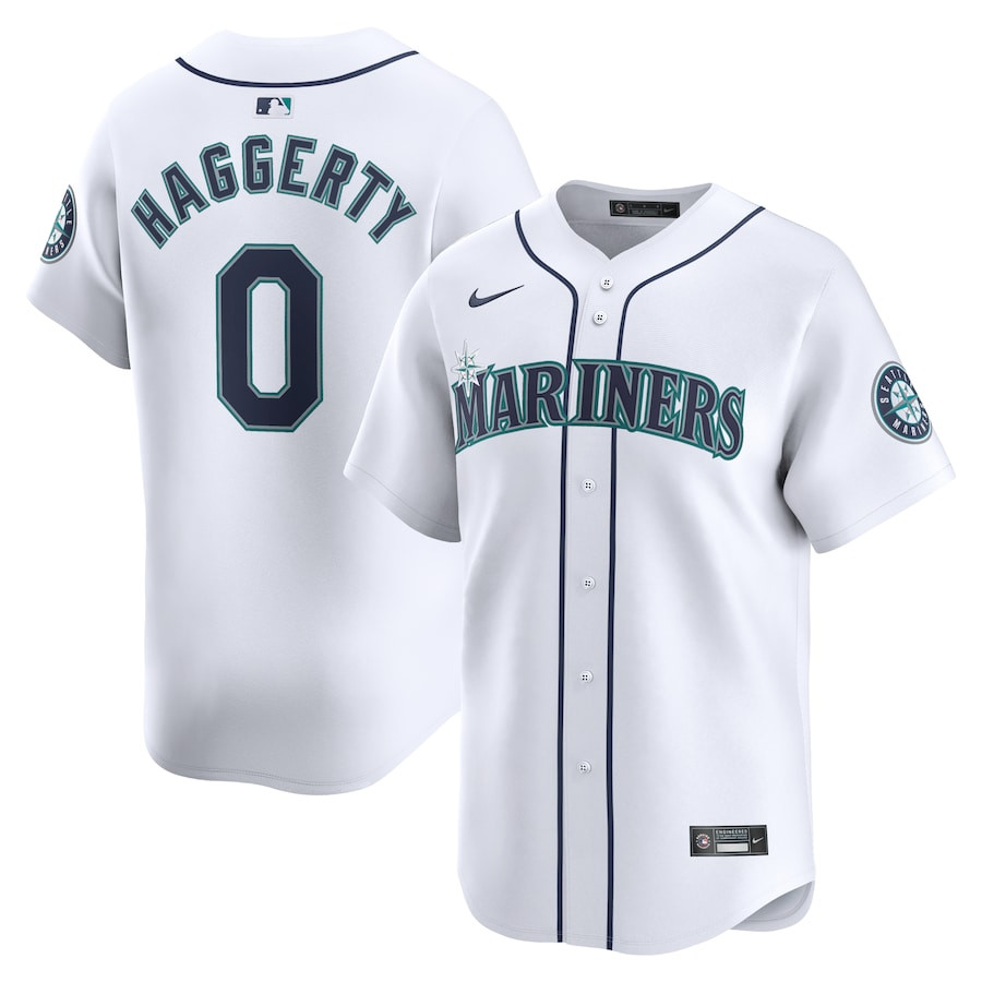 Sam Haggerty 0 Seattle Mariners Home Limited Player Men Baseball Jersey - White 