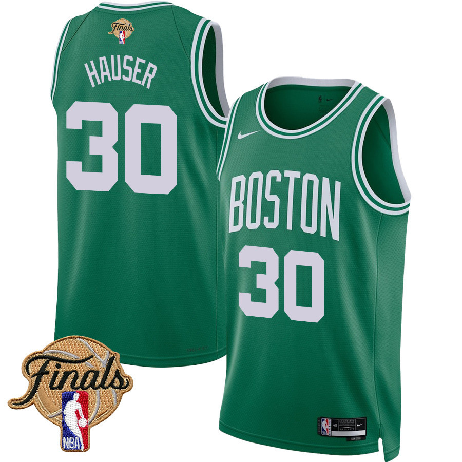 Sam Hauser 30 Boston Celtics 2024 FINALS PATCH Icon Edition Basketball Jersey - Kelly Green - JS167