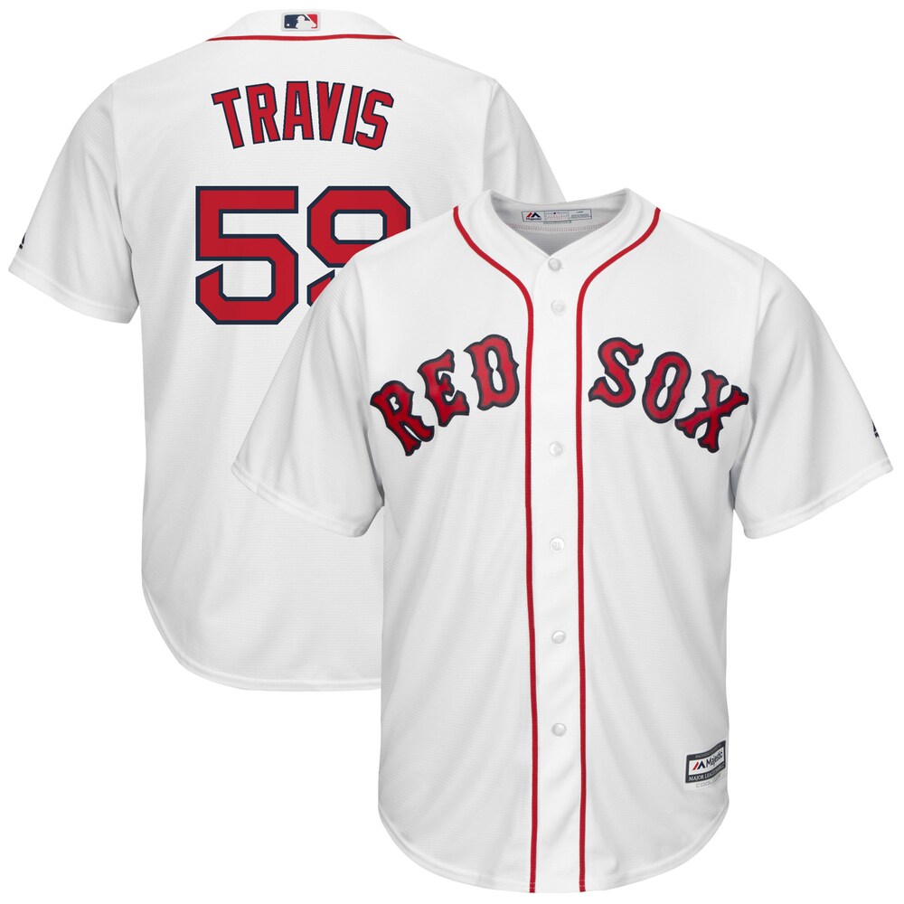Sam Travis Boston Red Sox Majestic Home Cool Base Player Baseball Jersey - White