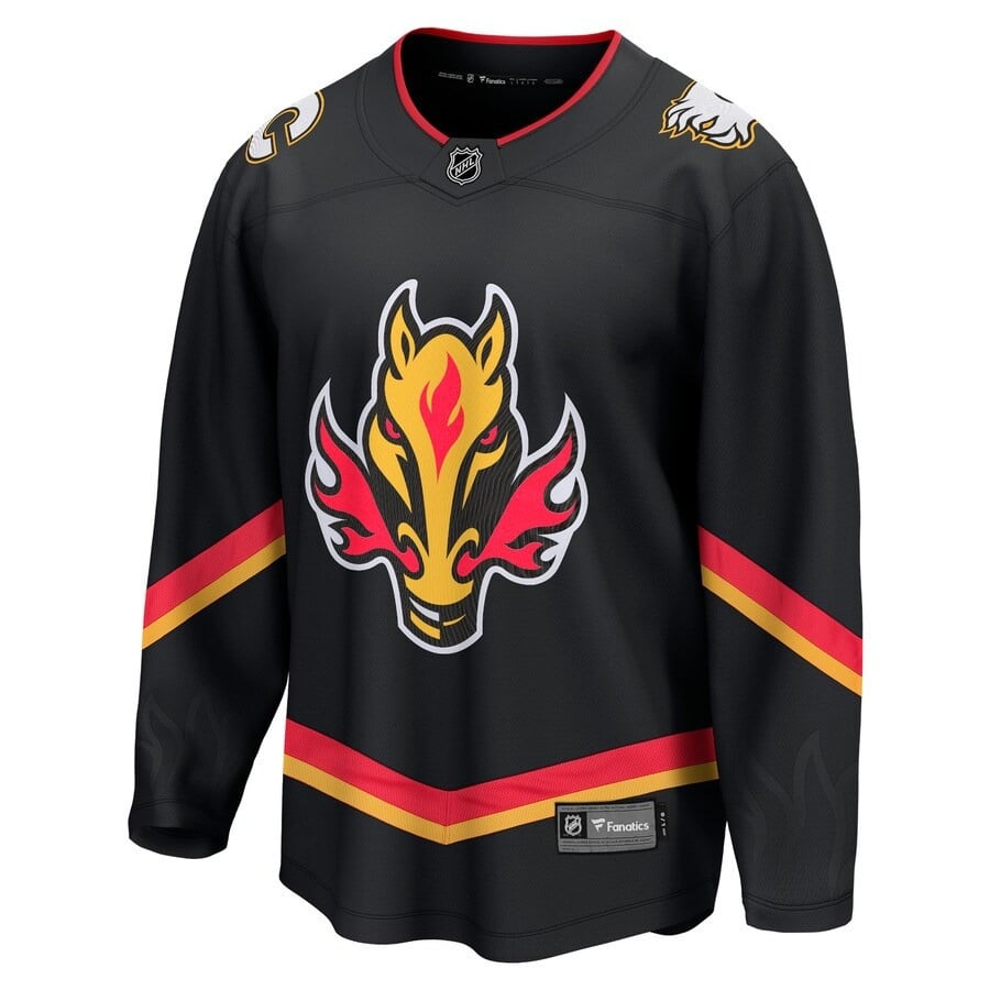 Alternative view of Samuel Honzek #29 Calgary Flames 2023 Draft Alternate Men Hockey Jersey - Black - JS449 