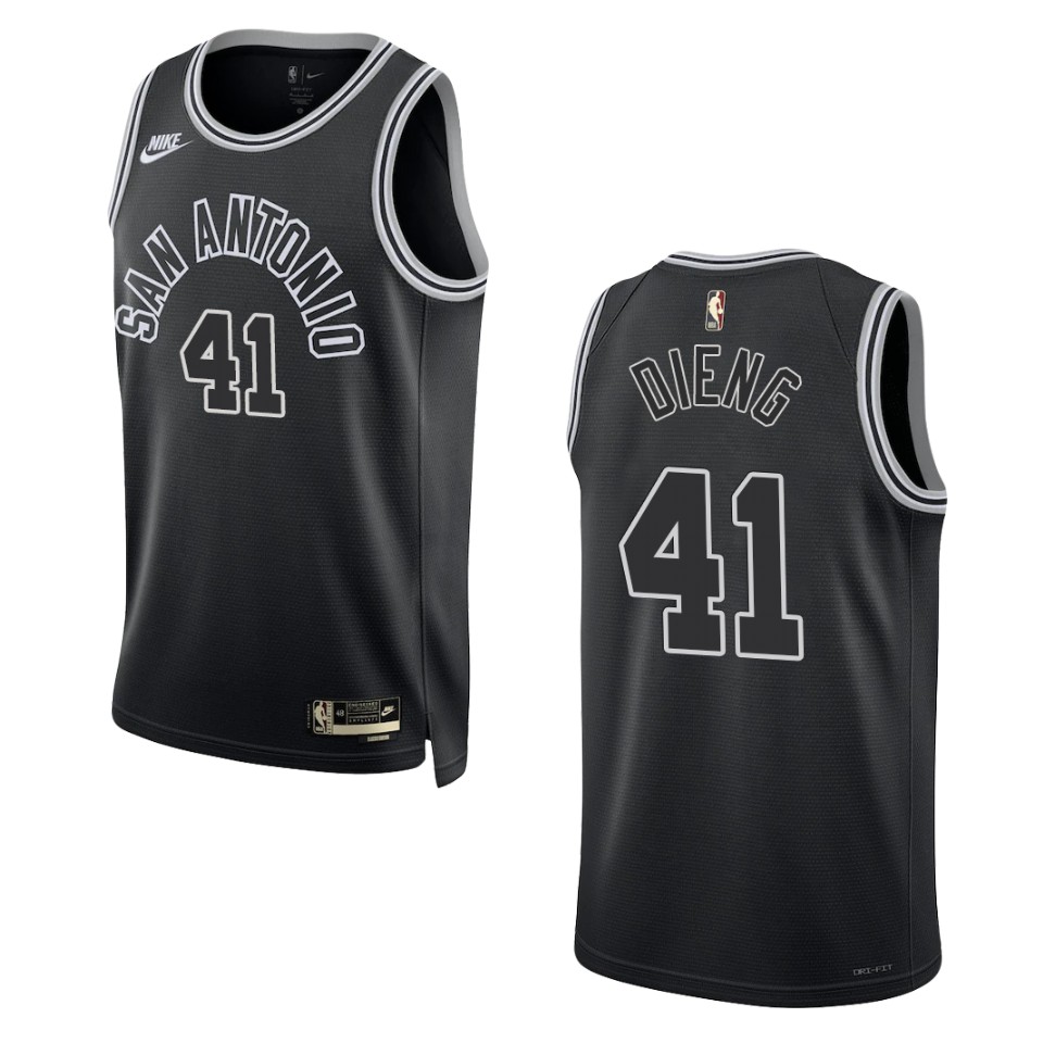 San Antonio Spurs 2022-23 Classic Edition Gorgui Dieng Black Basketball Jersey 50th Season